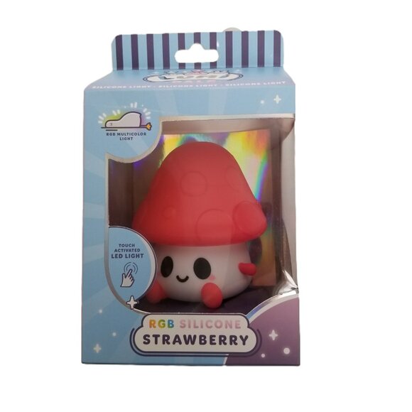 Lumi Pals Silicone Strawberry RGB Night Light Touch Activated Kawaii - Picture 1 of 7
